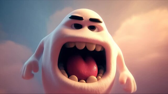 scary cute halloween ghost , whimsical cartoonish style