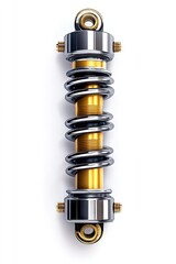 Metallic shock absorber, gold and chrome
