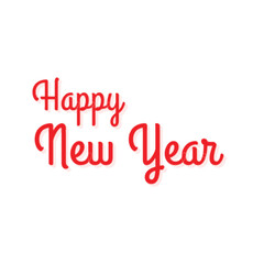 Red new year's day lettering typography design
