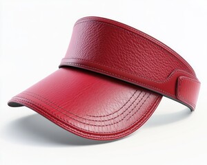 Red leather visor cap (6)