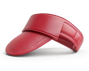 Red visor cap, 3D render (1)