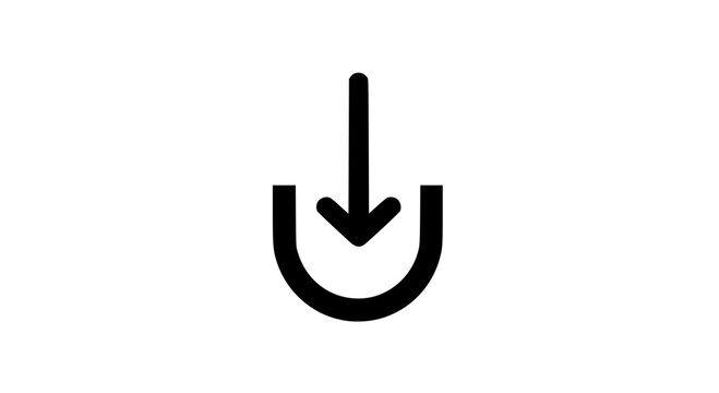 Download symbol for website design, representing file transfer and data accessibility, a simple and clean graphic for app development and user interface, modern and universally understood