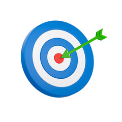 3D Render of Dart Hitting Bullseye Target &mdash; Business Success Concept