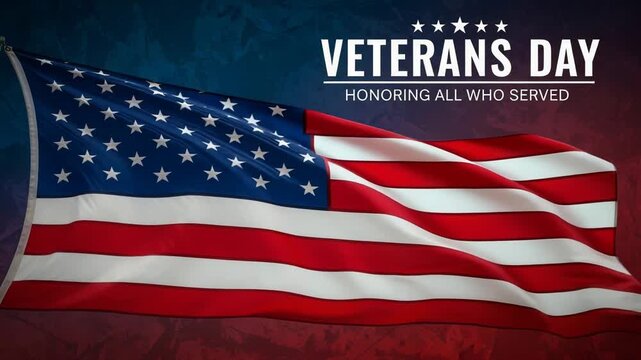 Veterans day honoring all who served with american flag
