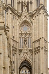 Obraz premium Good Shepherd Cathedral (Catedral del Buen Pastor) Neo Gothic Facade Detail San Sebastian Spain