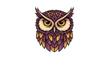 Majestic owl portrait with intricate feather details and captivating golden eyes, perfect for fantasy art, nature designs, and unique character concepts