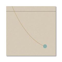 Abstract Minimalist Beige Background with Curved Line and Teal Circle Accent