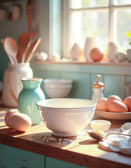 Szene beim backen wie in den 50er Jahren