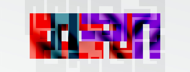 Pixelated text reads fusion. Colors include red, purple, gray. Background is white, surrounded by black space. Simple design.