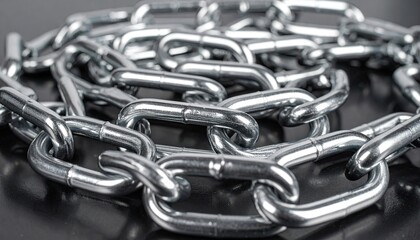 Fototapeta premium Close-up of Polished Steel Chain Links