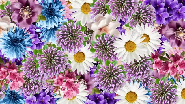 4K Colorful Flowers Animated Background | Vibrant Floral Motion Backdrop in 4K | Dynamic Blooming Flowers Animation | Bright Abstract Floral Moving Background | Modern 4K Animated