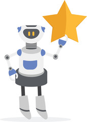 AI robot juggling several lamps, illustration of AI capable of providing multiple business idea alternatives

