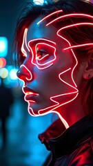 The artistic image of neon characters