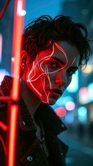 The artistic image of neon characters