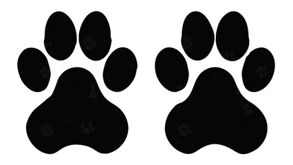 Adorable pet paw prints, perfect for animal rescue logos, pet adoption flyers, and veterinary clinic designs