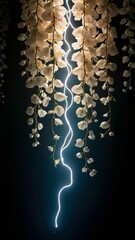 Artistic display of luminous falling objects