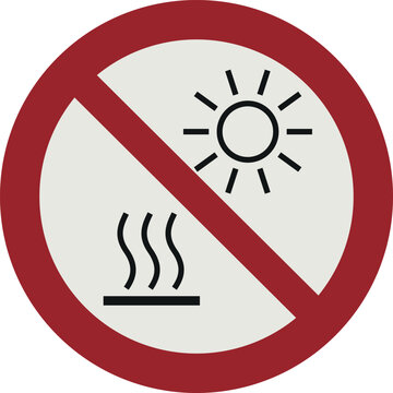 Simbolo di divieto di esporre direttamente al sole,  simbolo P048