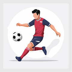 icon Silhouette of soccer player kicking ball in mid-air action