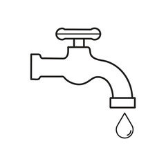 Minimal Water Tap Icon for Plumbing and Eco Design