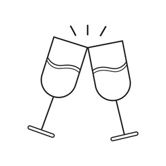 Minimal Cheers Wine Glass Icon for Celebration and Party Design