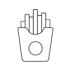 Minimal French Fries Icon for Fast Food and Snack Design