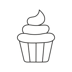 Minimal Cupcake Icon for Dessert and Bakery Design