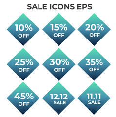 Sale Icons Collection - Various Discount Offers and Promotional Badges.