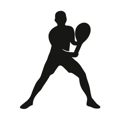 Padel tennis player silhouette