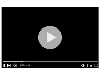 video multimedia player mockup template design for web