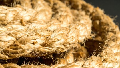 Close-Up of Braided Jute Rope Texture