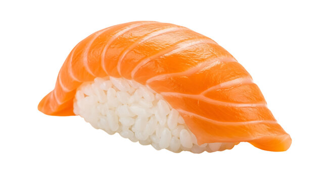 Fresh salmon sushi nigiri isolated on transparent background - Powered by Adobe