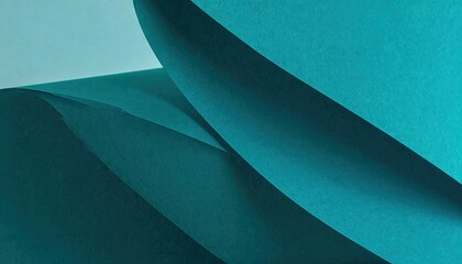 Abstract Teal Paper Folds with Gradient Rim Light
