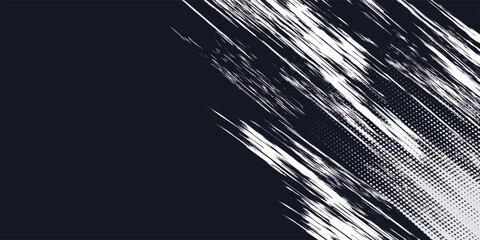 Obraz premium modern grunge Abstract speed lines style blue color halftone banner design template. vector abstract background