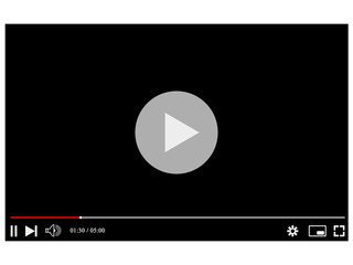 Youtube multimedia player window template. Vector illustration.
