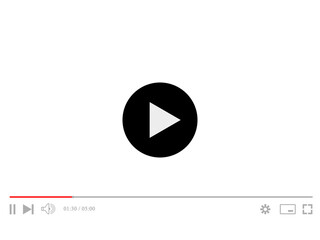 Youtube multimedia player window template. Vector illustration.
