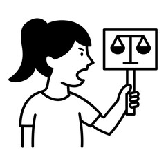  Women's Rights and Empowerment Icon in line style