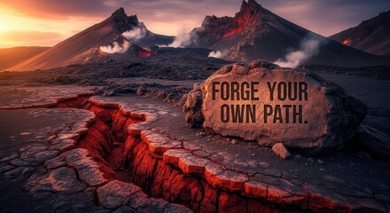 Inspiring Landscape Depicting Forge Your Own Path Concept