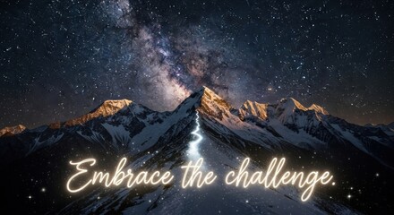 Snowy Mountains Under A Starry Sky Inspiring Growth