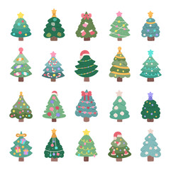 Christmas tree set in scandinavian style holiday showing festive fir decoration and traditional designs for winter celebration and merry seasonal home decor interior
