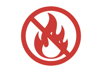 No Fire flame icon, No Fire flame solid vector