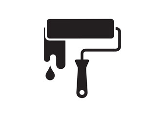 Paint roller icon, Paint roller solid vector