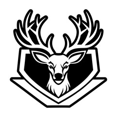 Glyph style icon showing a stag face