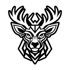 A filled style icon representing a deer face