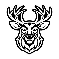 Glyph style icon showing a stag face