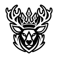 A filled style icon representing a deer face