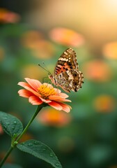 Obraz premium Whispers of Nature: Light, Wings, and Petals