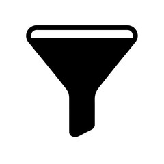 Illustration of a black funnel on a white background on transparent background
