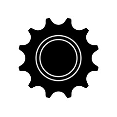 Illustration of a cogwheel with circular center design on transparent background