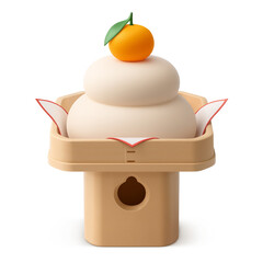 鏡餅 イラスト リアル 3D