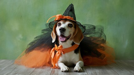 Beagle in Halloween Costume, Cute Pet Holiday Look